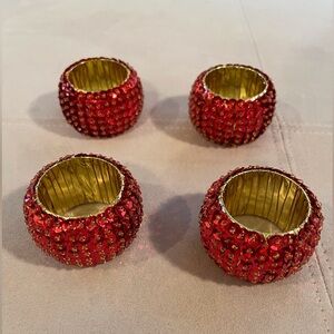 Red Sparkling Napkin Rings